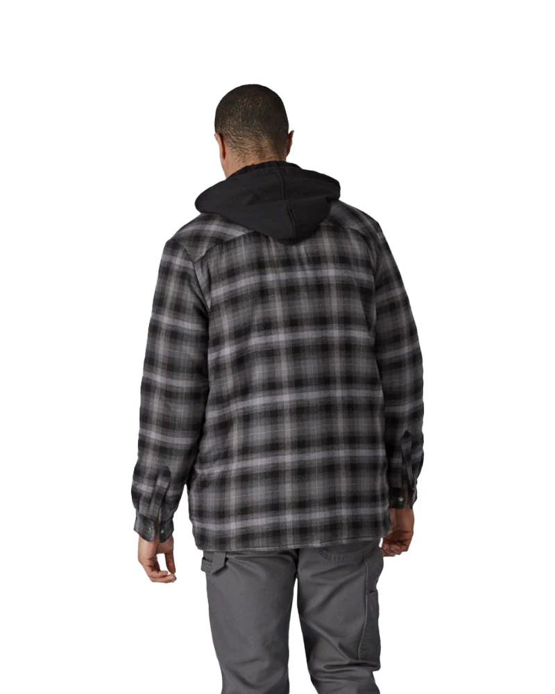 Dickies Fleece Hooded Flannel Shirt Jacket - Charcoal - Image 2