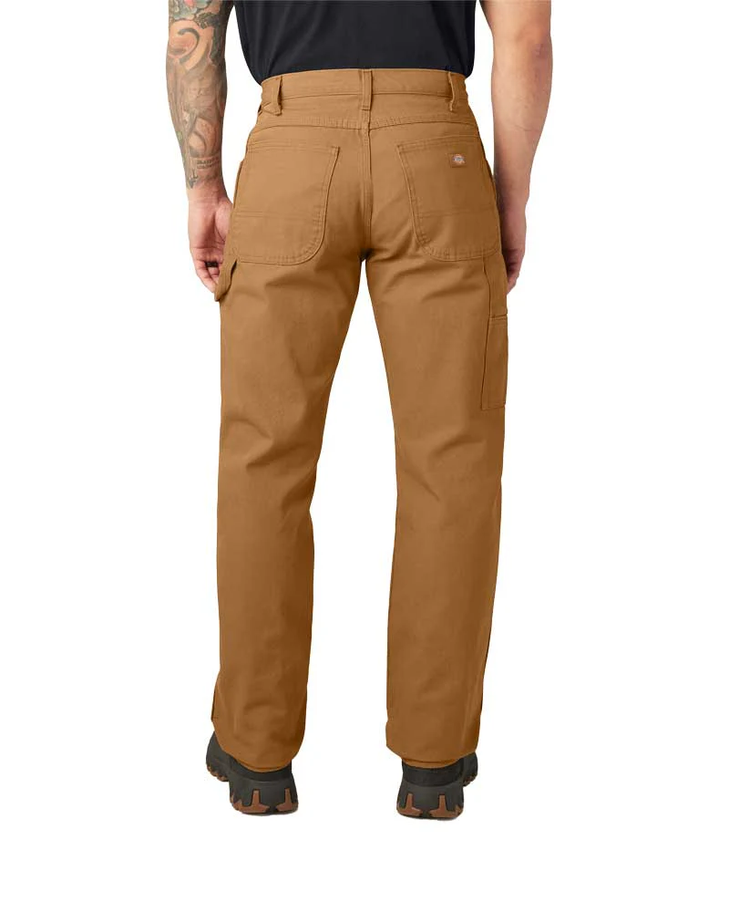 Dickies Men's Relaxed Fit HW Duck Carpenter Pants Rinsed Brown Duck - Image 2
