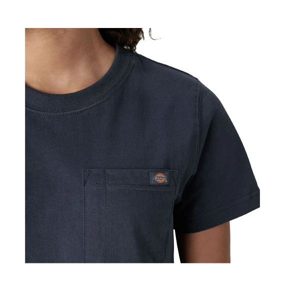 Dickies Women's Heavyweight Pocket T-Shirt Airforce Blue - Image 2