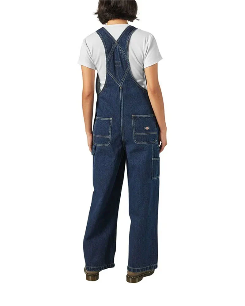 Dickies Women's Mechanic Loose Fit Bib Overall Dark Indigo - Image 4