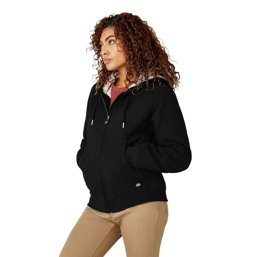 Dickies Women's Sherpa Duck Bomber Black - Image 3