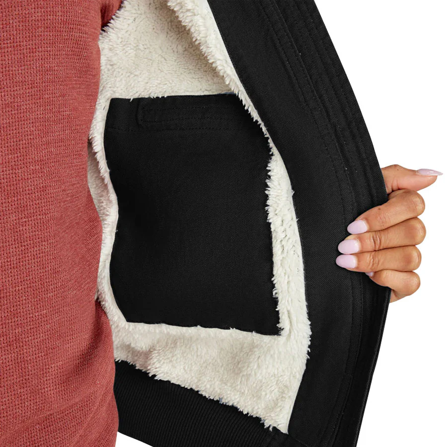 Dickies Women's Sherpa Duck Bomber Black - Image 4