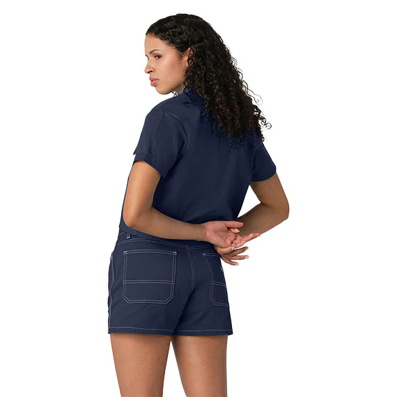 Dickies Women's Short Sleeve Crop Work Shirt Ink Navy - Image 2