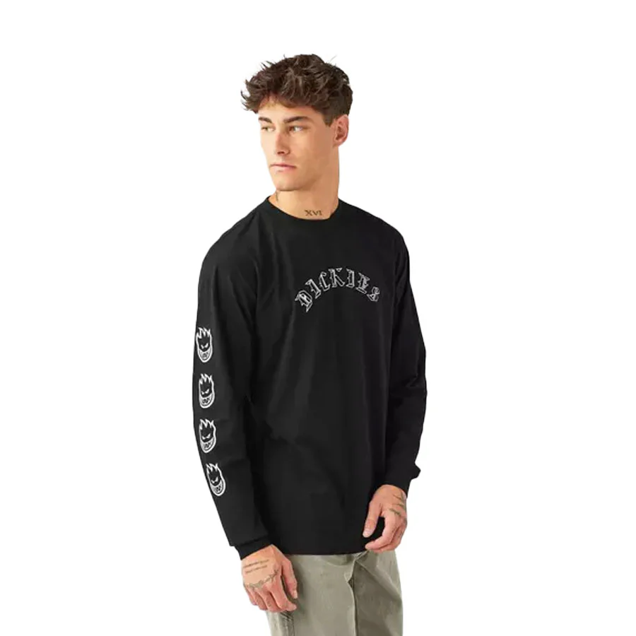 Dickies x Spitfire Knit Long Sleeve T-Shirt - Black - Image 2