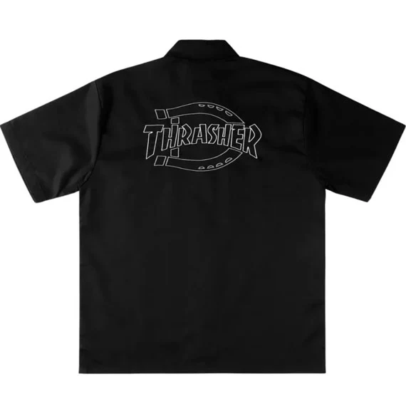 Dickies x Thrasher Short Sleeve Workshirt Black - Image 2