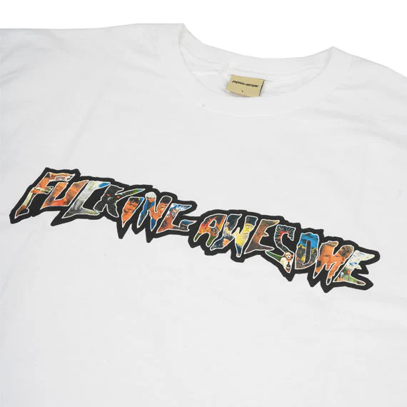 Fucking Awesome Dill Collage Logo Short Sleeve T-Shirt White - Image 2