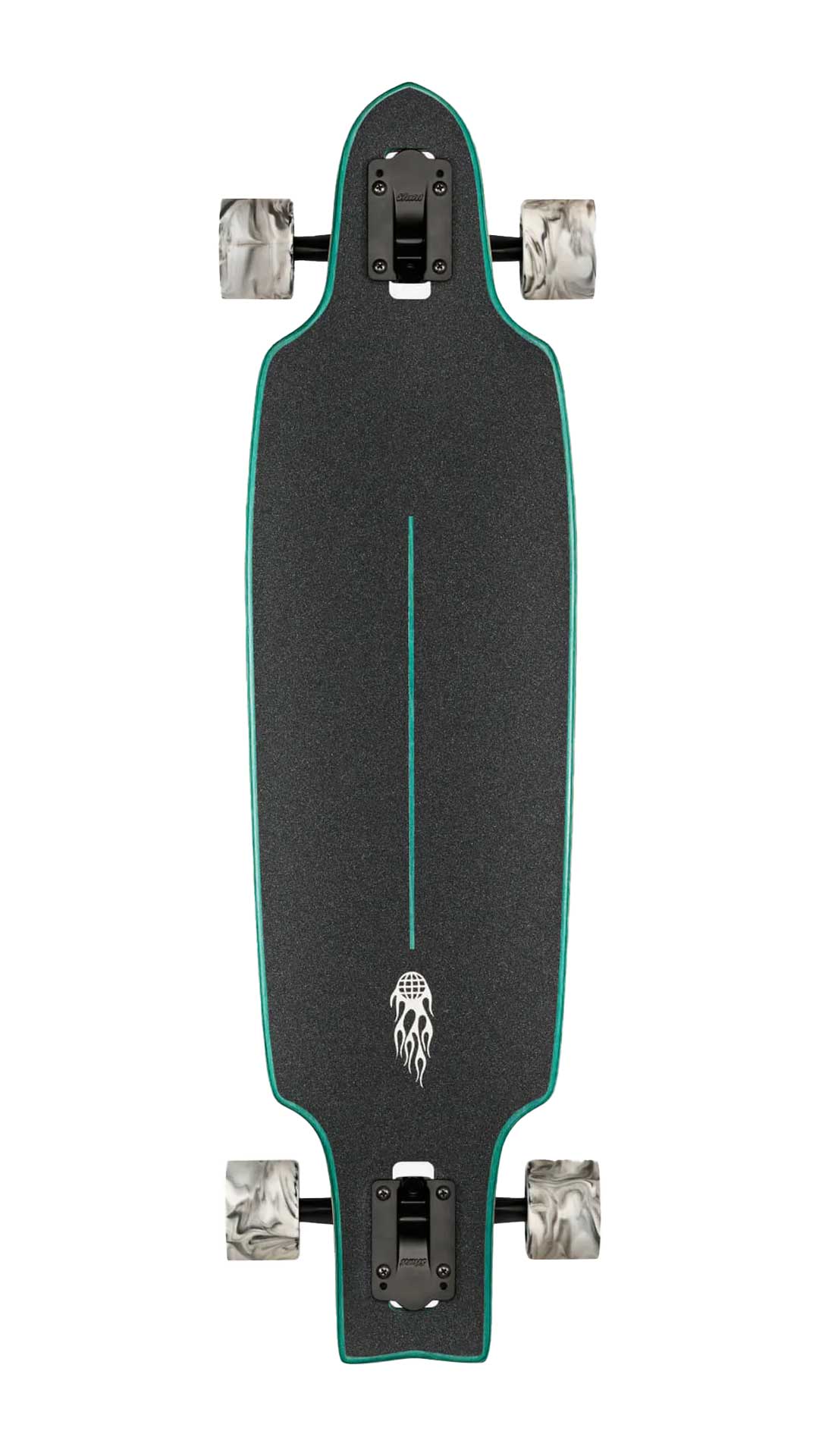 Globe Prowler Mid Green Flames Longboard 34" - Image 2