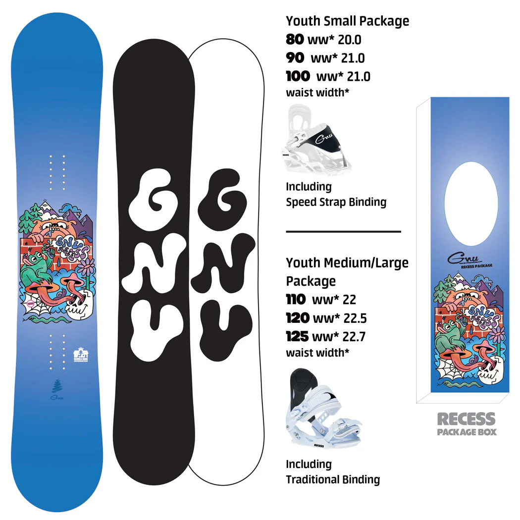 GNU Kids' Recess Package - Grom Snowboard 2026