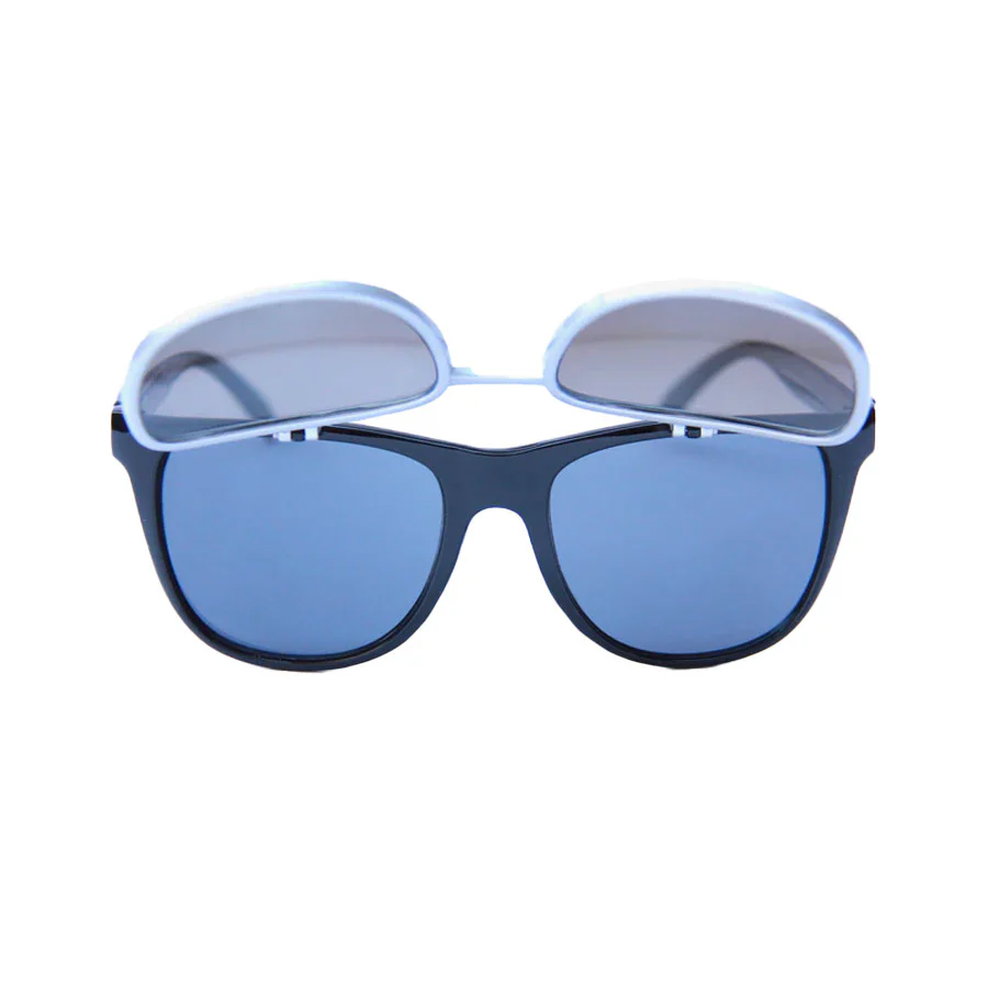 Happy Hour Sunglass Flip Ups Silver Bullet - Black Silver - Image 4