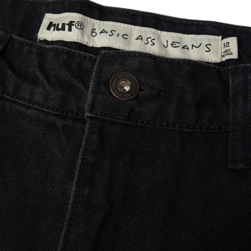HUF Kinda Loose Double Knee Short Faded Black - Image 4