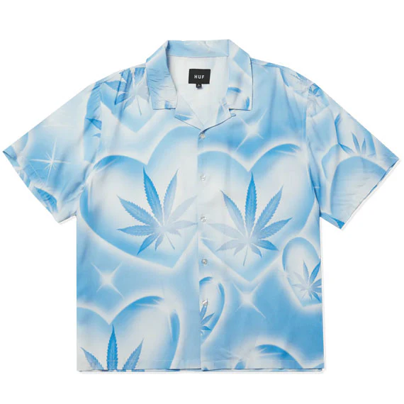 Huf Love In The Air Resort Shirt - Pool Blue