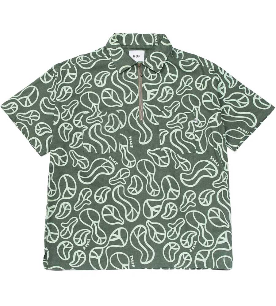 Huf Women's Groovy Zip Work Shirt - Sage