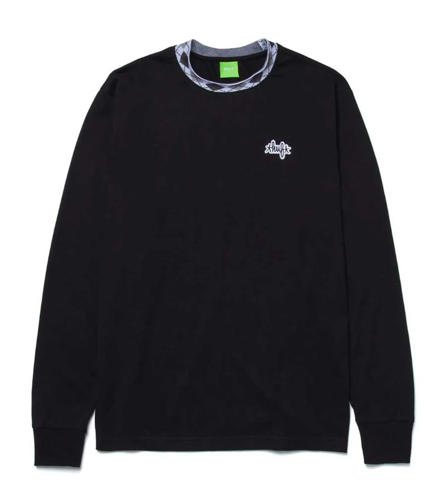 Huf Women's Jaquard Neck Long Sleeve Knit - Black
