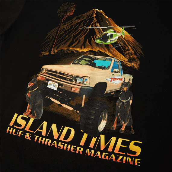 HUF x Thrasher Island Times Short Sleeve T-Shirt Black - Image 2