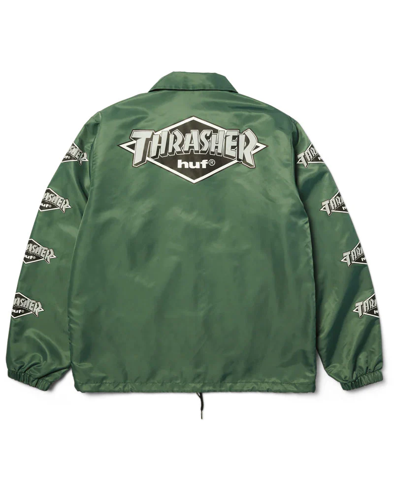 HUF X Thrasher Logo Jacket Forest Green - Image 2