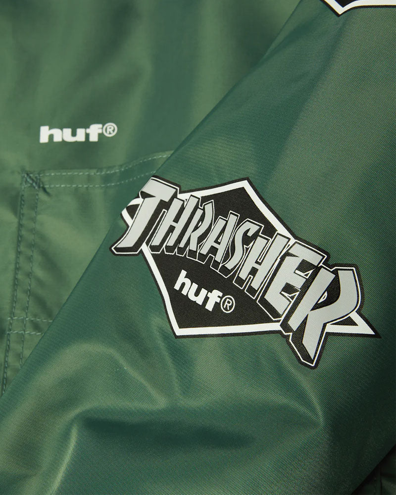 HUF X Thrasher Logo Jacket Forest Green - Image 4
