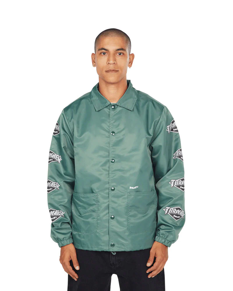 HUF X Thrasher Logo Jacket Forest Green - Image 5