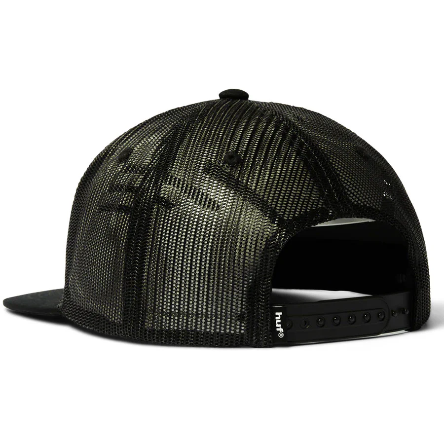 HUF X Thrasher Logo Twill Trucker Black - Image 2