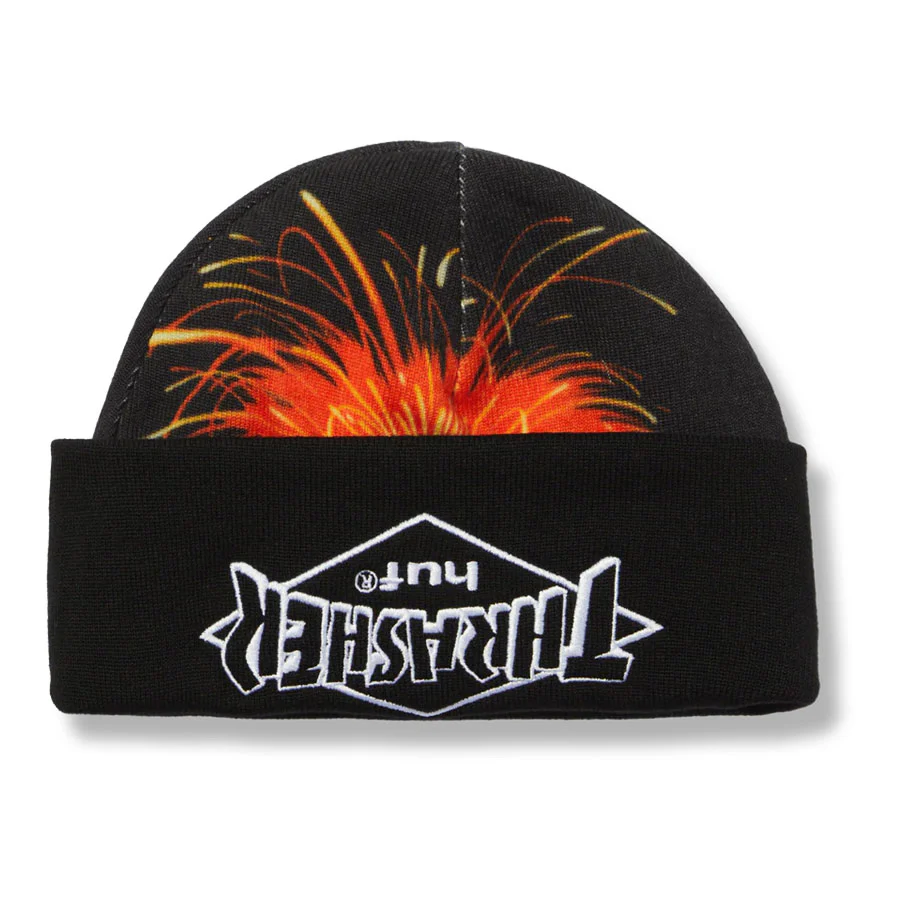 HUF x Thrasher Meltdown Reversible Beanie Black - Image 2