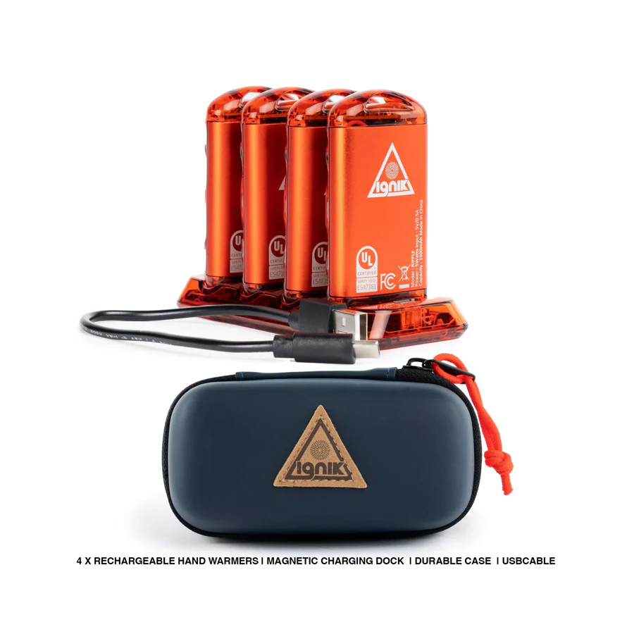 Ignik Ripple Rechargeable Hand Warmers 4-pack Lava Orange - Image 2