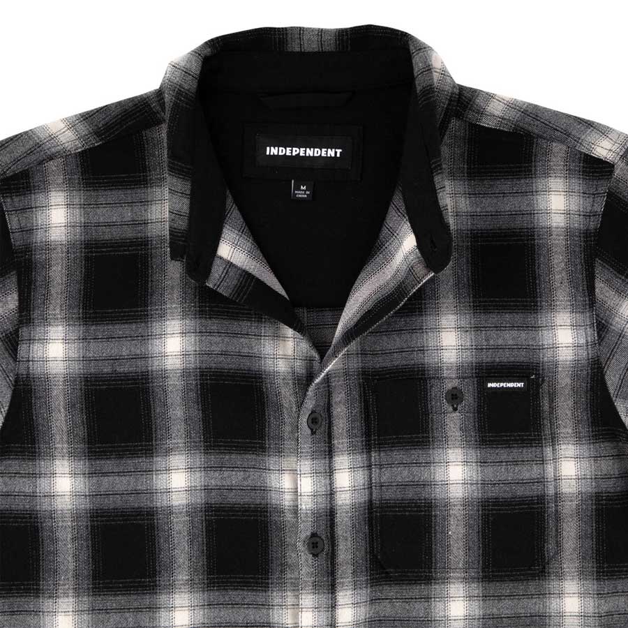 Independent Belmont Short Sleeve Flannel Black/Smoke - Image 3