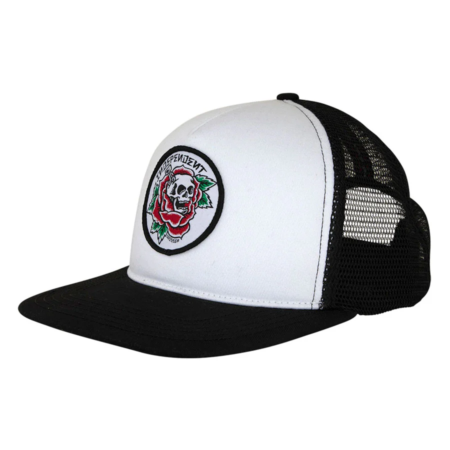 Independent Snapback Dressen Skull Rose White/Black