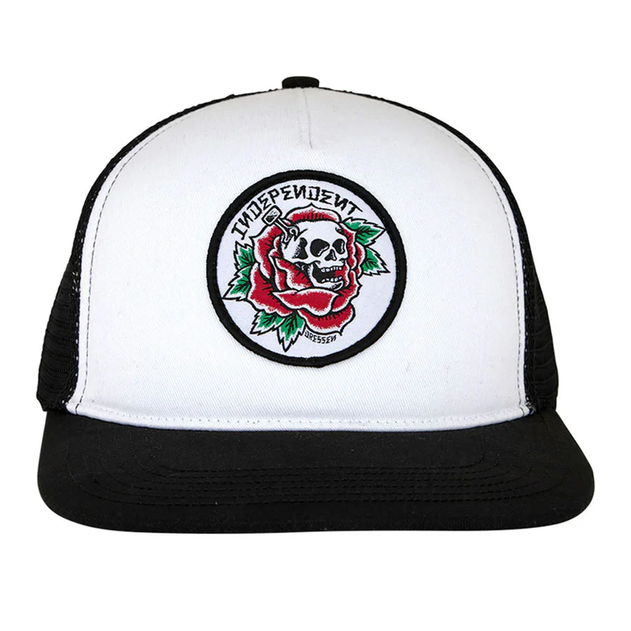 Independent Snapback Dressen Skull Rose White/Black - Image 3