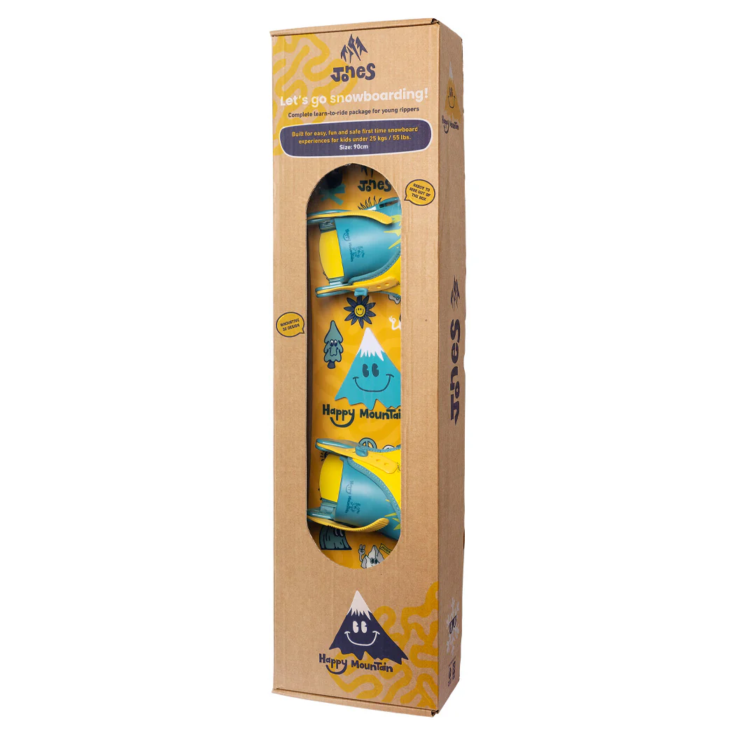 Jones Kid's Happy Mountain Snowboard Package Yellow 2027