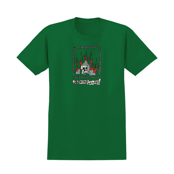 Krooked Chain Frame T-Shirt - Kelly Green/Multi Color Print