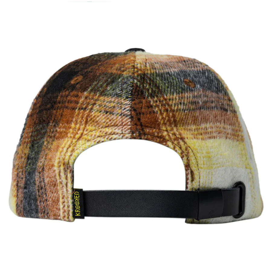 Krooked Double Ok Script Strapback Hat Flannel/Black - Image 2