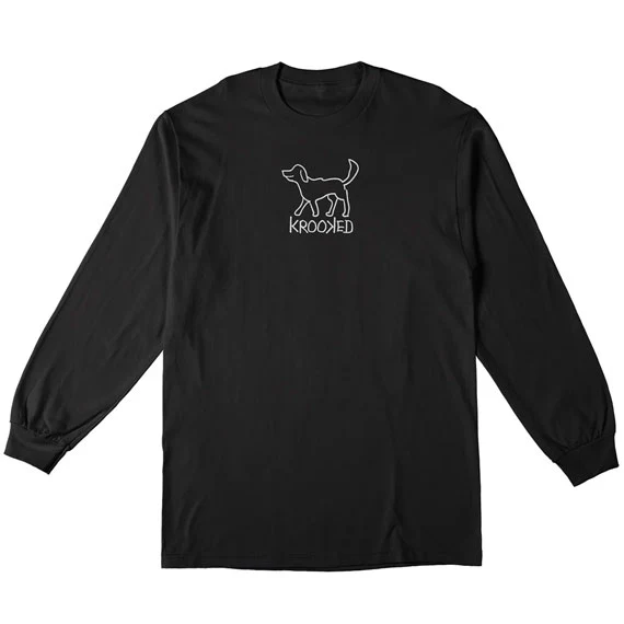 Krooked El Perro Long Sleeve T-Shirt - Black