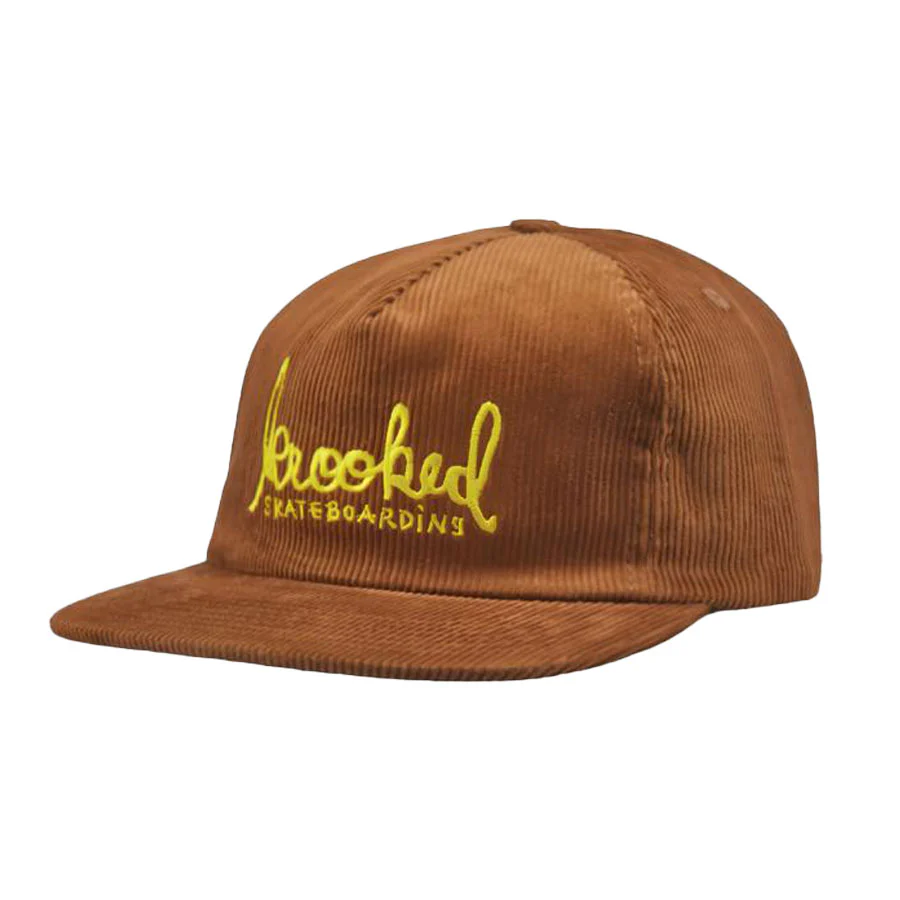 Krooked Skript Strapback Hat Brown/White