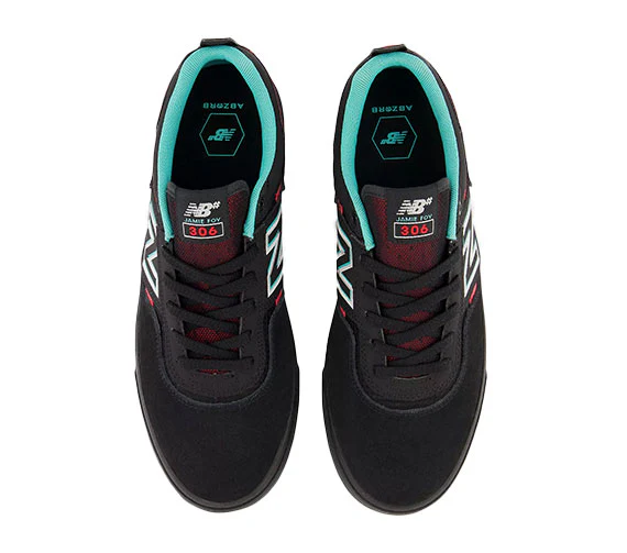 New Balance Numeric 306 Jamie Foy - Black/Electric Red - Image 2