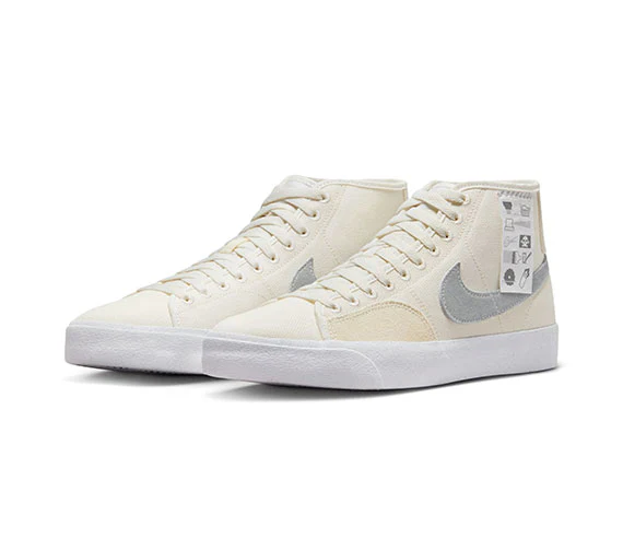 Nike SB Blazer Court Mid Premium - Summit White/Summit White - Image 4