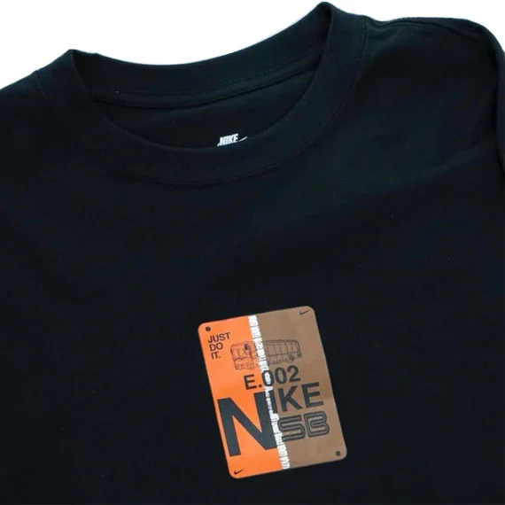 Nike SB Bus Pass Long Sleeve T-Shirt Black/Safety Orange - Image 2