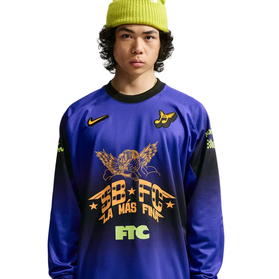 Nike Sb Club 58 Long Sleeve Skate Top Dark Concord - Image 3