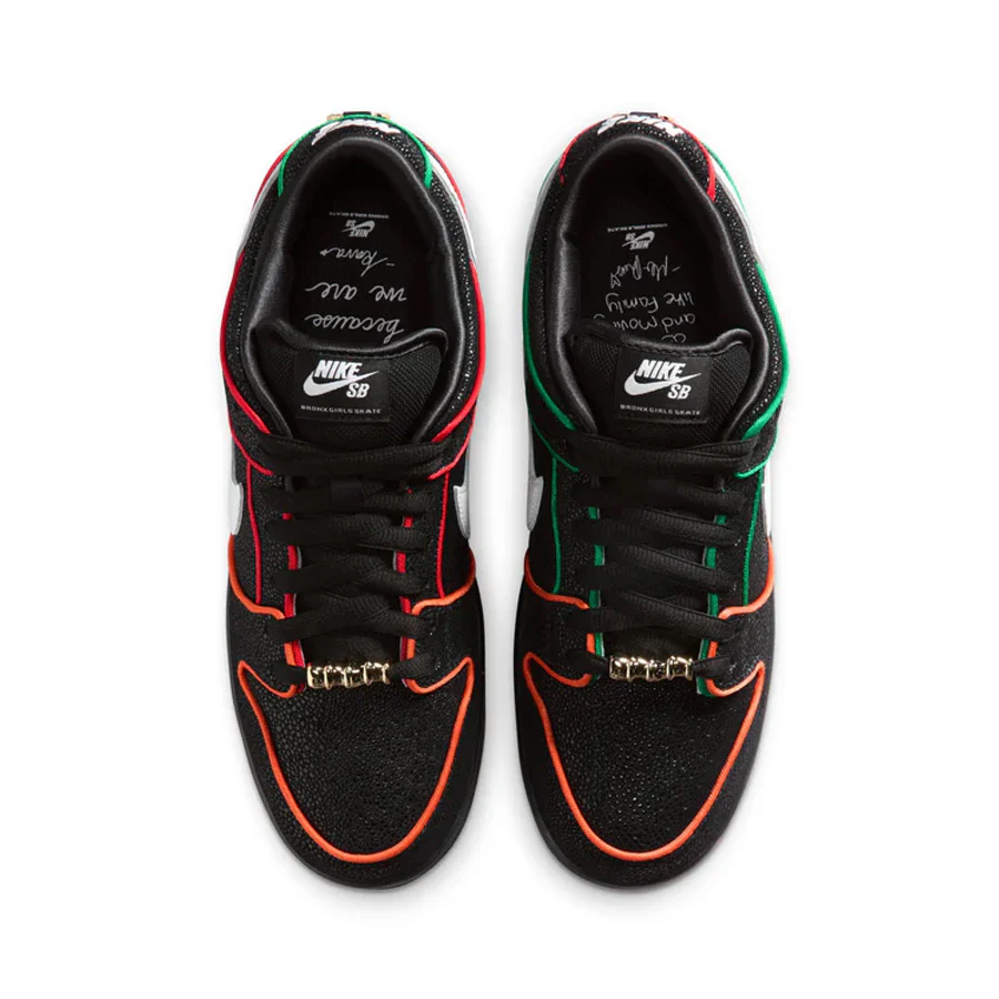 Nike SB Dunk Low Pro Black/White/C Red-Total Orange - Image 4