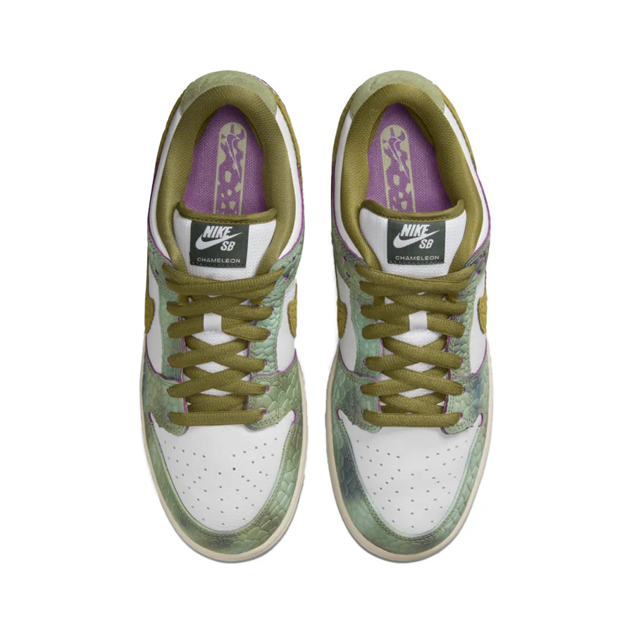 Nike SB Dunk Low Pro - Oil Green/Desert Moss-White - Image 4