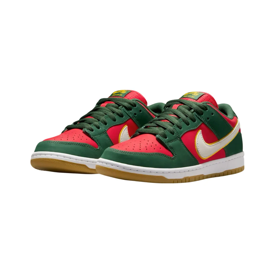 Nike SB Dunk Low Pro Premium - Fir/White-University Gold-Fire Red - Image 3