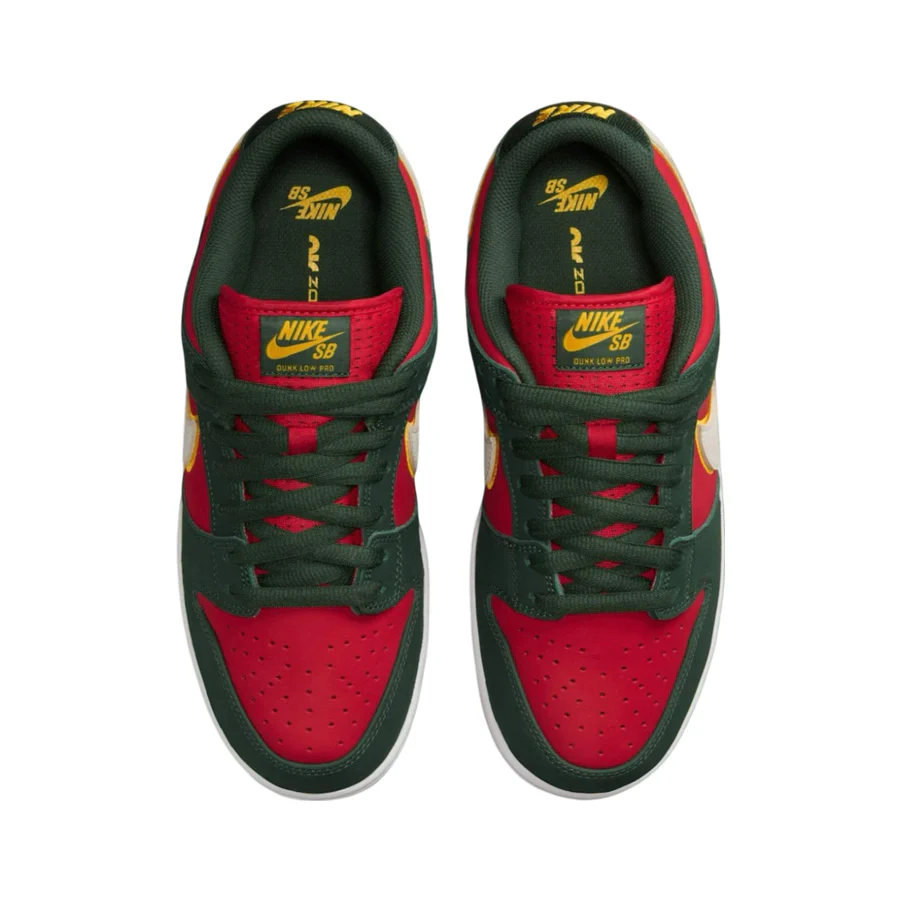 Nike SB Dunk Low Pro Premium - Fir/White-University Gold-Fire Red - Image 4