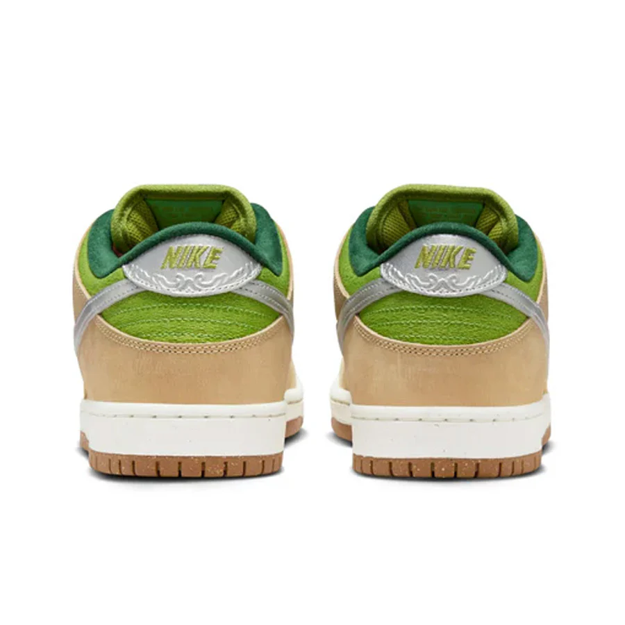 Nike SB Dunk Low Pro - Sesame/Metallic Silver-Pear-Fir - Image 5