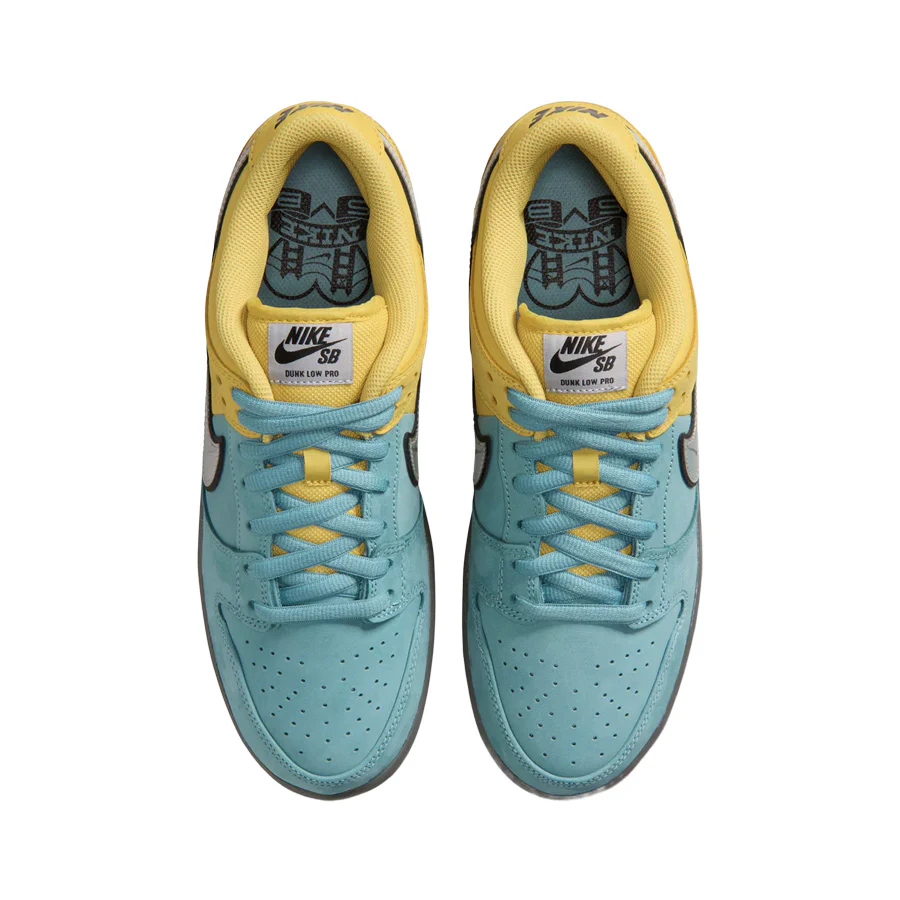 Nike SB Dunk Low Pro Shoe Lightning/Wolf Grey-Denim Turq - Image 4