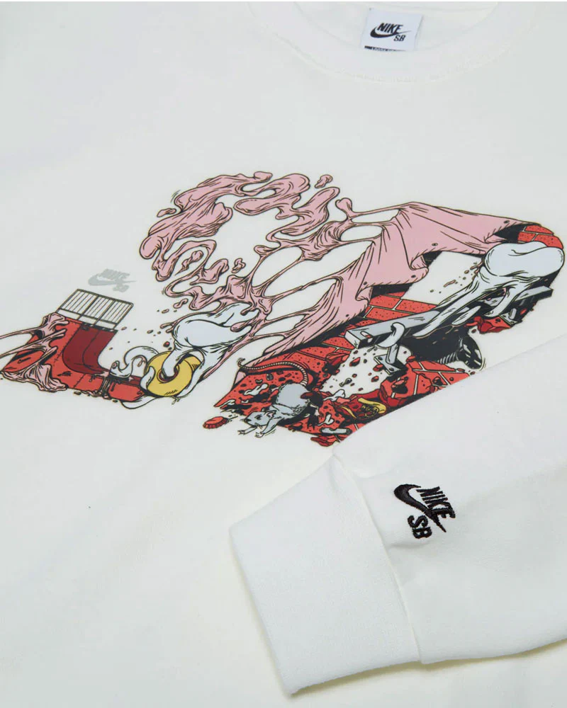 Nike SB Fleece Crewneck Sail/Black - Image 2