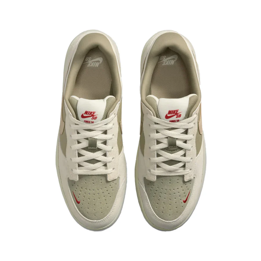 Nike SB Force 58 Shoe Coconut Milk/Linen-Neutral Olive - Image 4