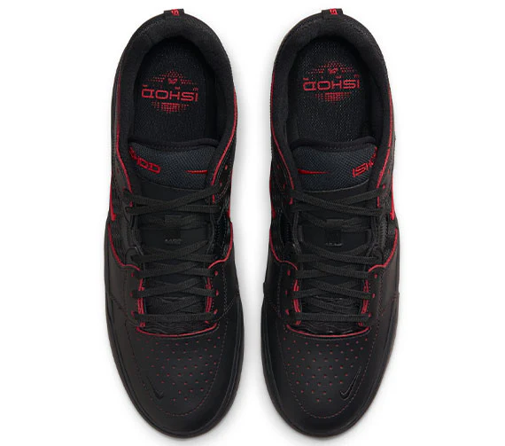 Nike SB Ishod Premium - Black/University Red-Black-Black - Image 3