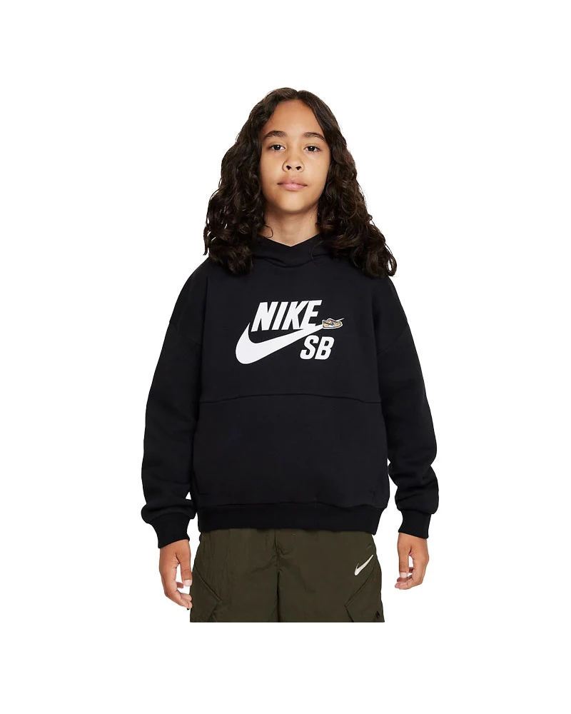 Nike SB Kids Icon Fleece - Black/Black/White - Image 2