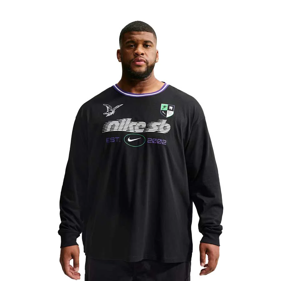 Nike Sb LSE Long Sleeve Rugby T-Shirt Black - Image 3
