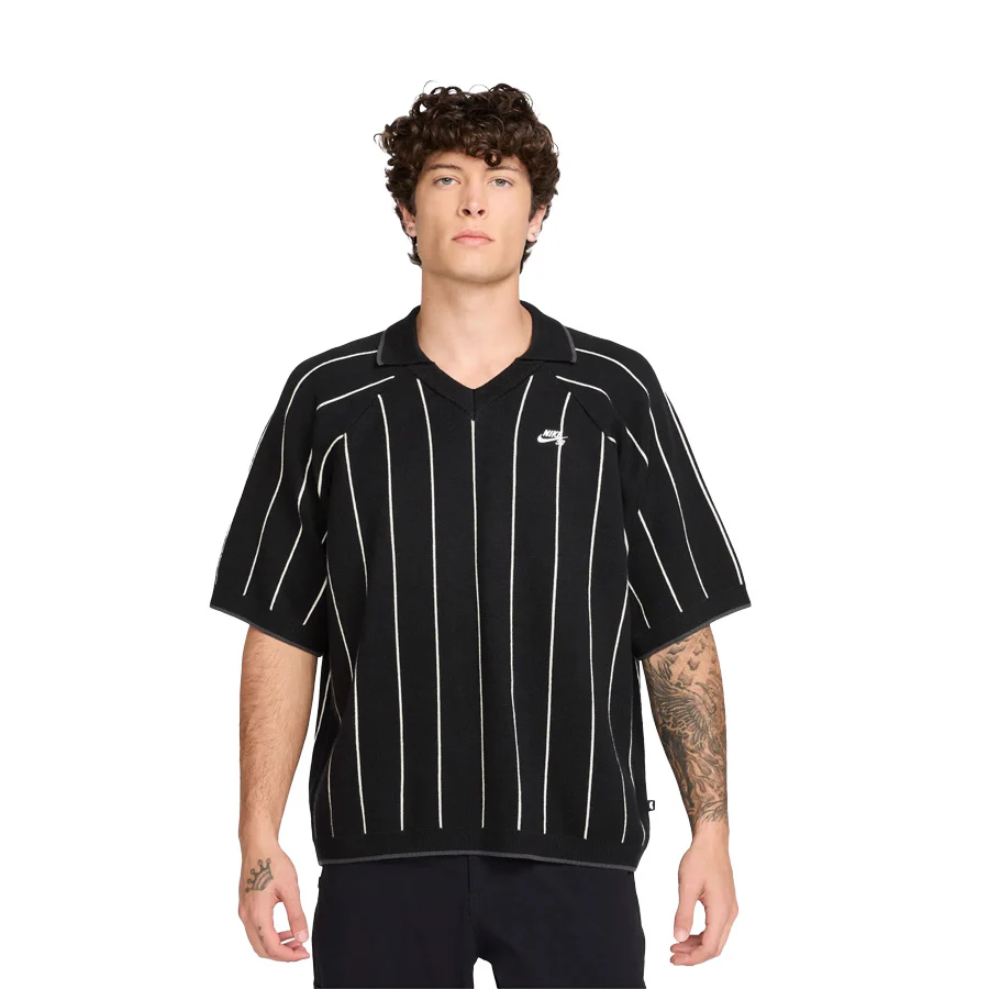 Nike SB Short Sleeve Polo Sweater Black/Sail/Black - Image 2
