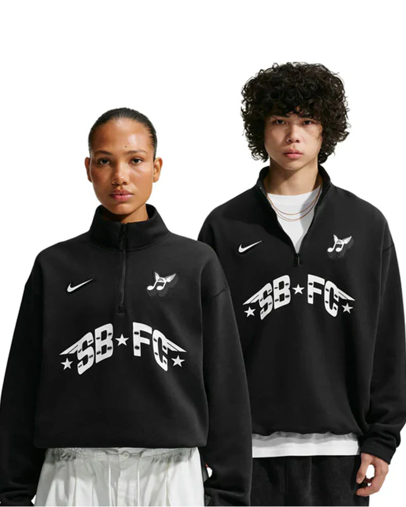 Nike Sb Skate 1/2 Zip Fleece Crew Black/Dark Smoke Grey/Black - Image 4