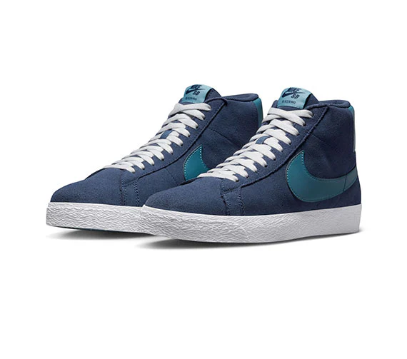 Nike SB Zoom Blazer Mid - Midnight Navy/Noise Aqua - Image 2